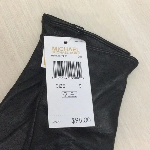 New Michael Kors Black Leather Women's
Gloves - Picture 2 of 8